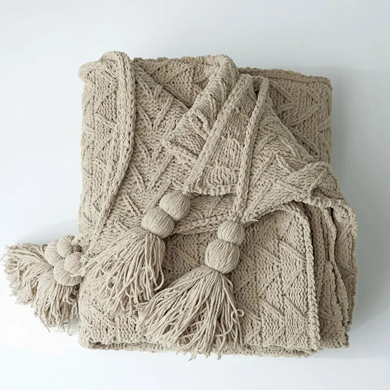 Garduru - Weiche Chenille-Strickdecke für Bett und Sofa