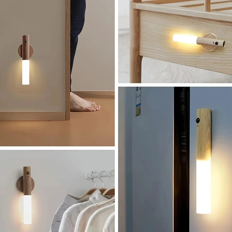Magnetische Holz Wandlampe