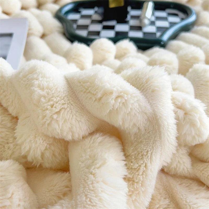 Gerippte Plüsch Chenille Wurfdecke