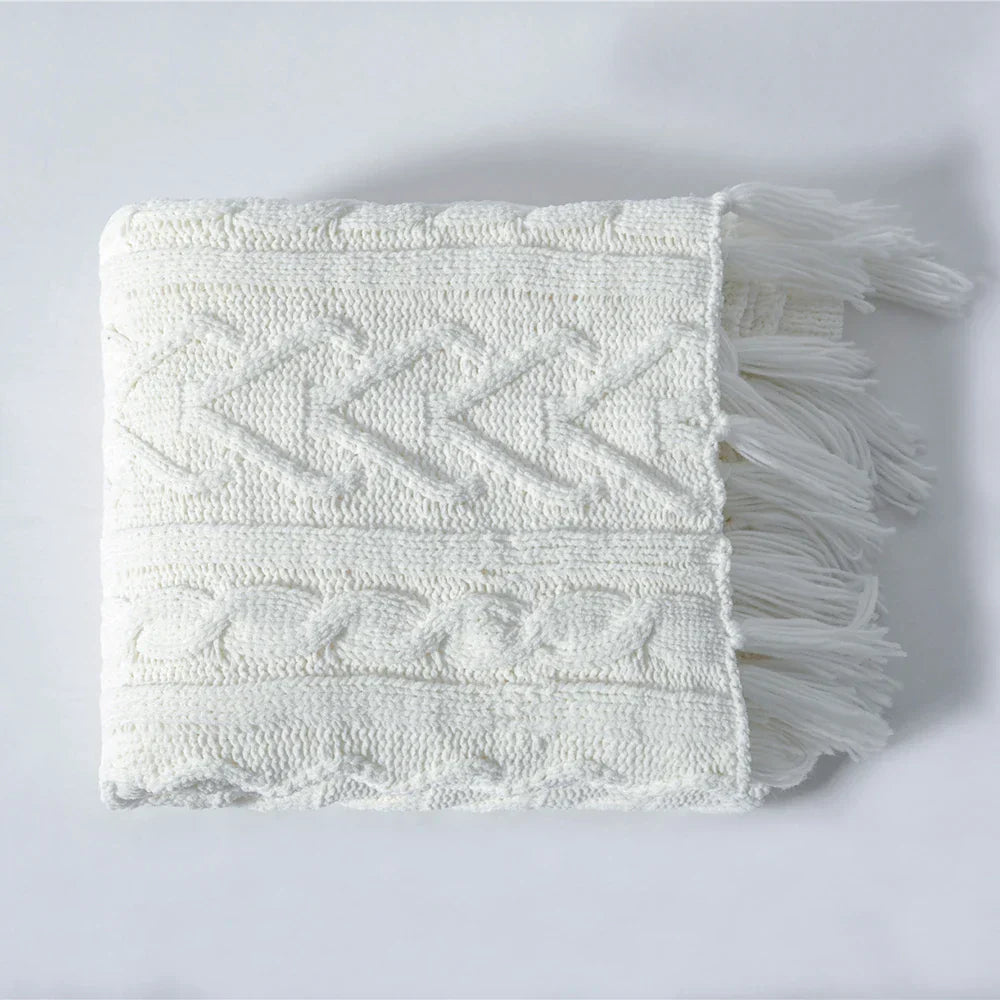 Garduru - Weiche Chenille-Strickdecke für Bett und Sofa