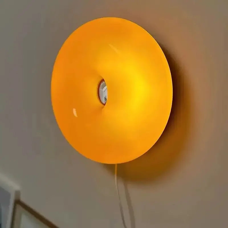 RoyaleGlow Moderne Donut Glas Wandlampe – Tricolor Dimmbar LED Wandleuchte für stilvolle Wohnkultur