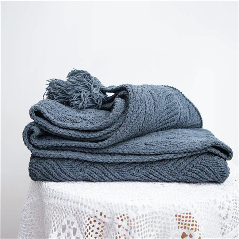 Garduru - Weiche Chenille-Strickdecke für Bett und Sofa