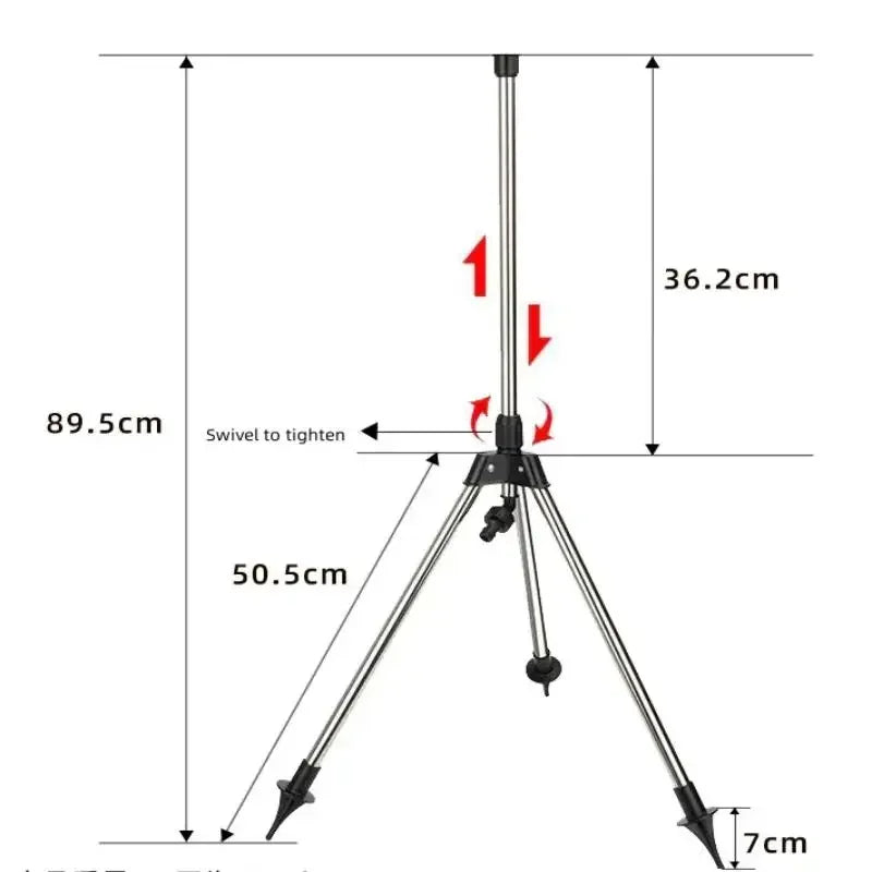 360° Garten Rotationssprinkler – Edelstahl Stativ Set