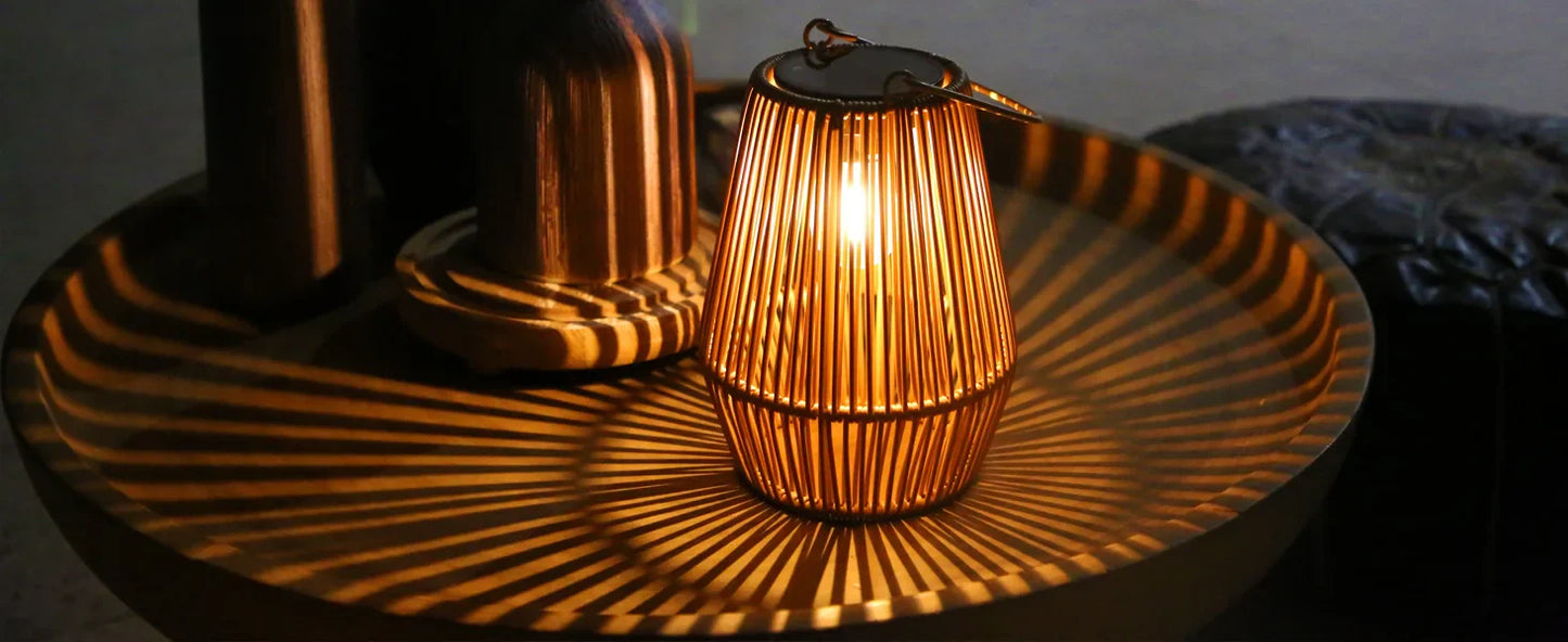 Royelux Handgewebte Solar Gartensolarleuchte - Wasserdichte dekorative Außenlampe