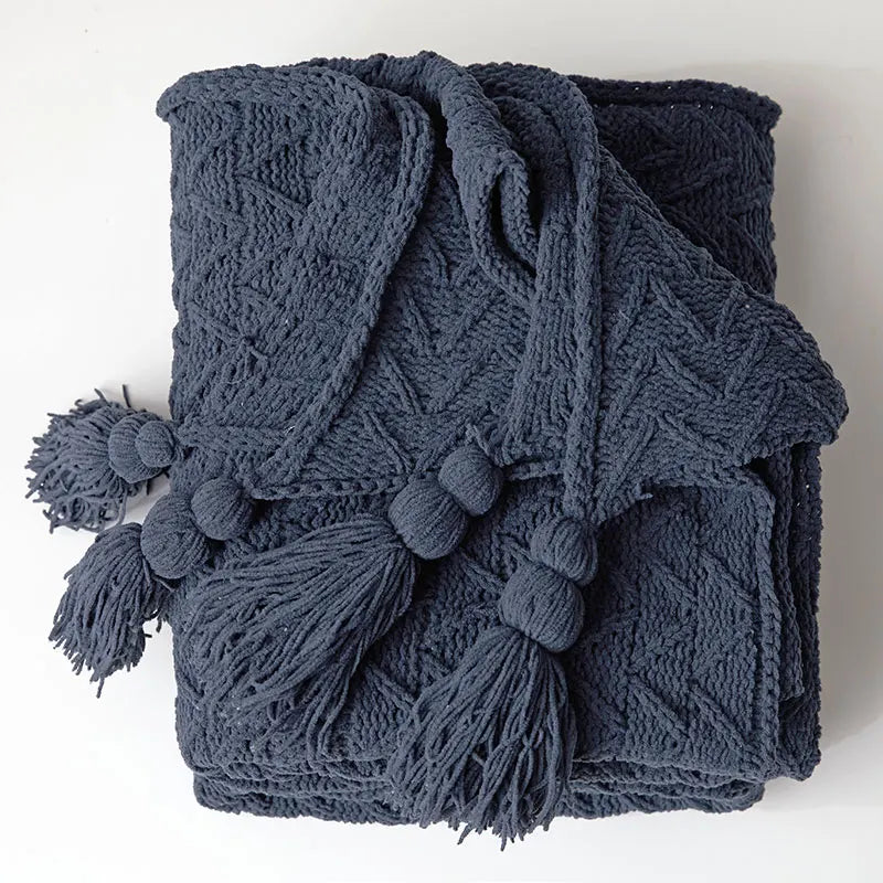 Garduru - Weiche Chenille-Strickdecke für Bett und Sofa