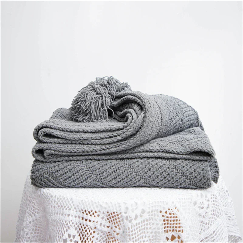 Garduru - Weiche Chenille-Strickdecke für Bett und Sofa