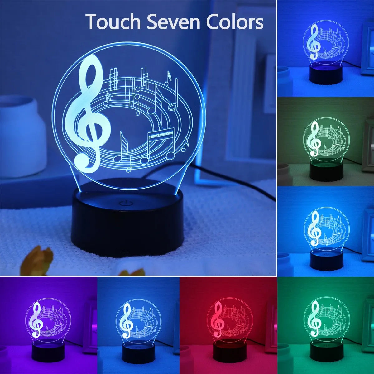 3D musikalische Noten Nachtlicht