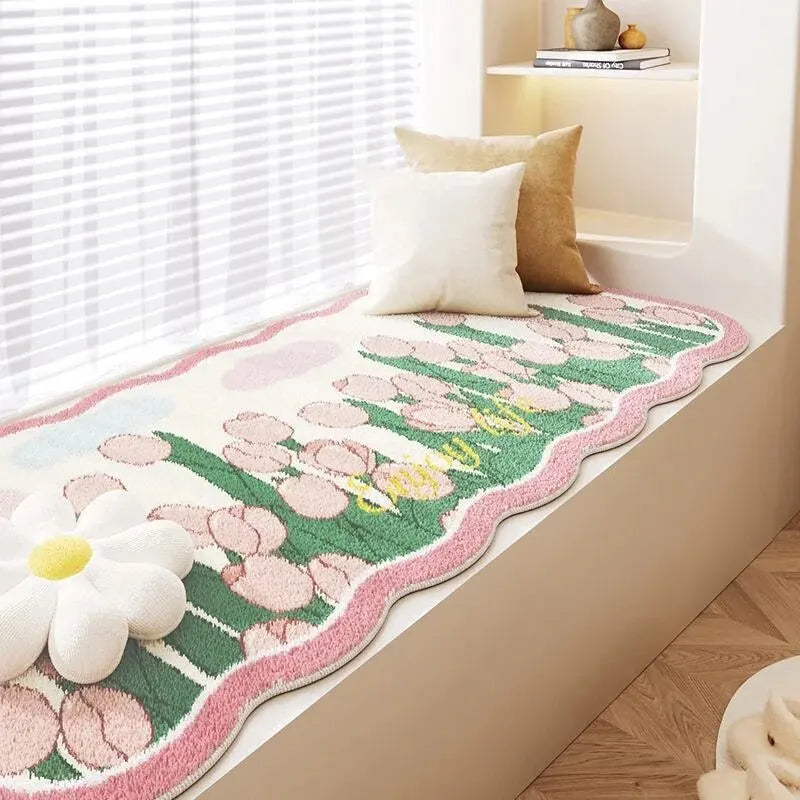 Floraler Cashmere Schmutzresistenter Teppich