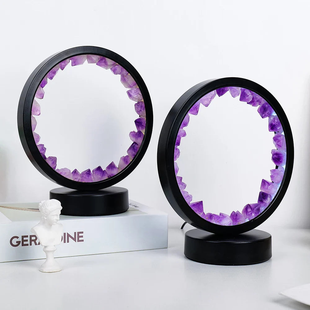 LED-Kristall-Amethyst-Lampe – Natürlicher Heilsteinlicht für Meditation, Wohnkultur & positive Energie