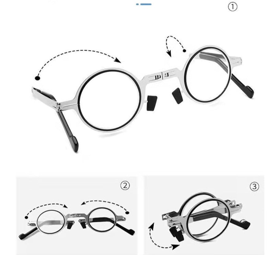 Garduru – Faltbare Lesebrille für unterwegs mit Etui (Stärken +1 bis +4)