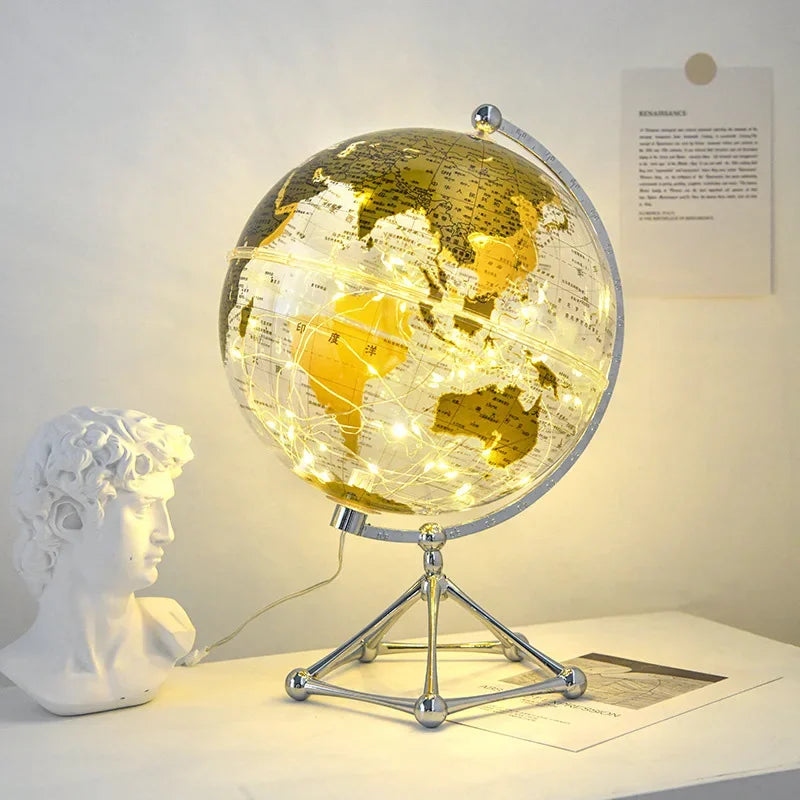 Royaleva LED Rotierende Weltkugel Lampe – Beleuchtetes Erd-Dekorstück