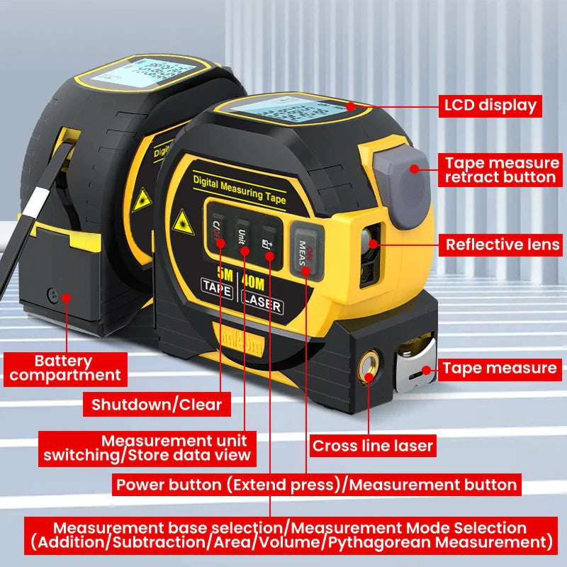 LaserPräzis™ - Der multifunktionale Entfernungslaser für präzise Aufgaben im Haus | 40% RABATT