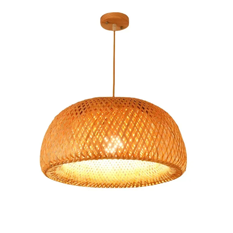 Luxora handgewebte Bambuspendelleuchte - umweltfreundliche Deckenlampe