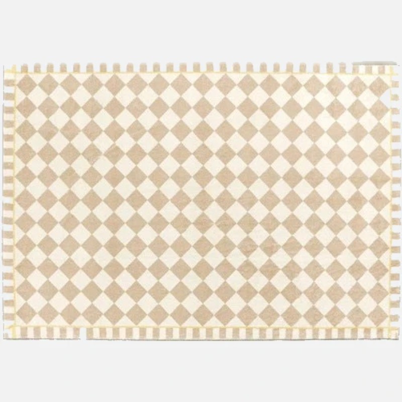 Teppich aus Kaschmir mit Schachbrettmuster