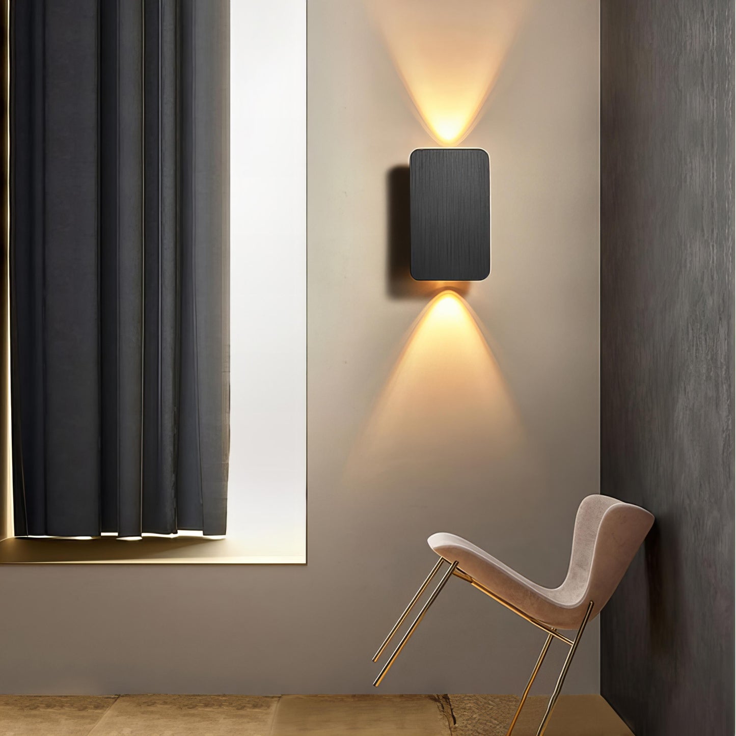 LED Wandleuchte Rechteck | Moderne Metall Innenlampe