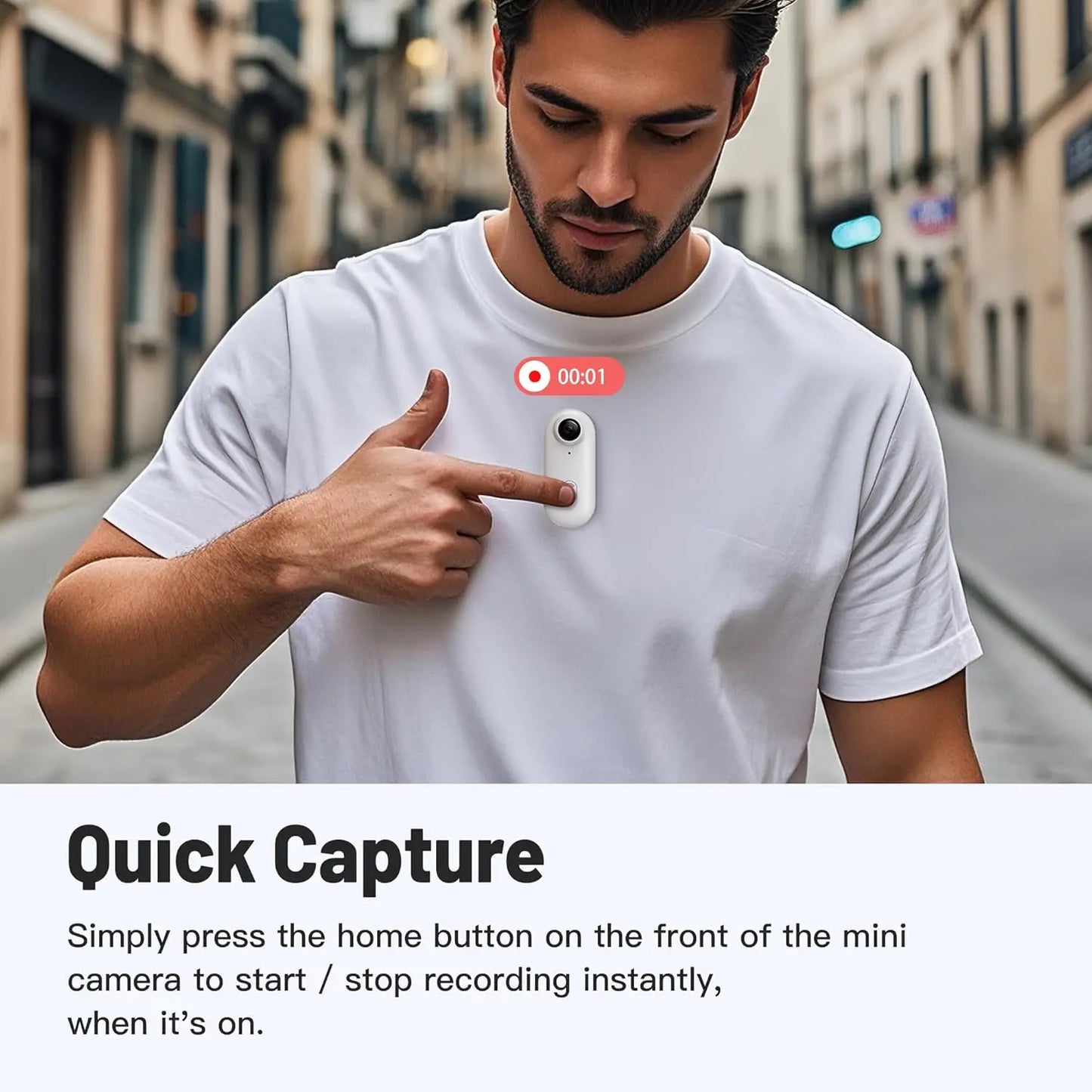 1080P Kleine WiFi Mini Pocket Action Kamera - Tragbarer Sport Video Recorder für Kinder, Freisprech, am Körper getragen