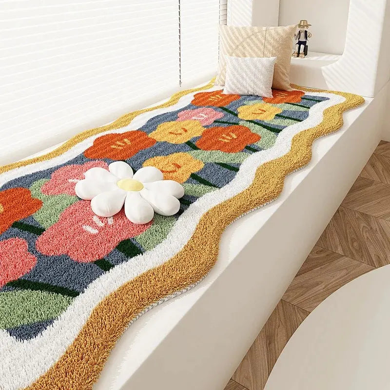 Floraler Cashmere Schmutzresistenter Teppich
