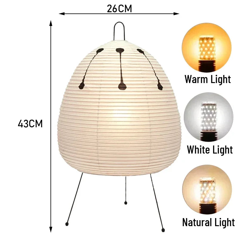 Royaleva Japanische Xuan-Papier-Tischlampe mit dimmbarem LED-Licht