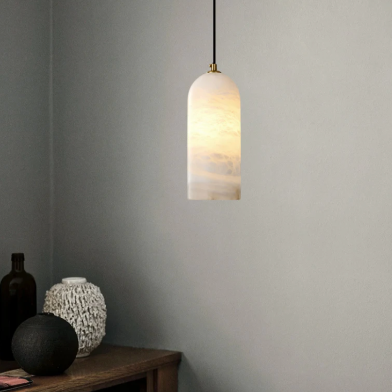 Garduru Marmor-Pendelleuchte | Minimalistisches Design | Luxuriöse Hängelampe | Elegante Beleuchtung