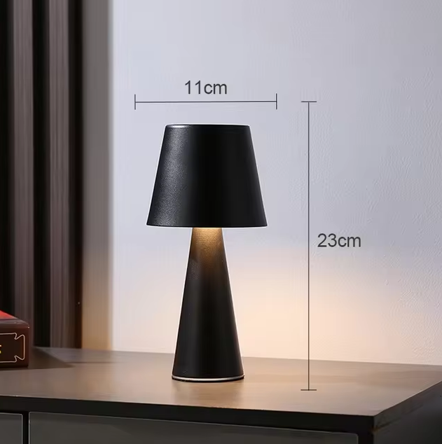 Royelux dimmbare kabellose Tischlampe - wiederaufladbare LED mit eleganter Metalloberfläche