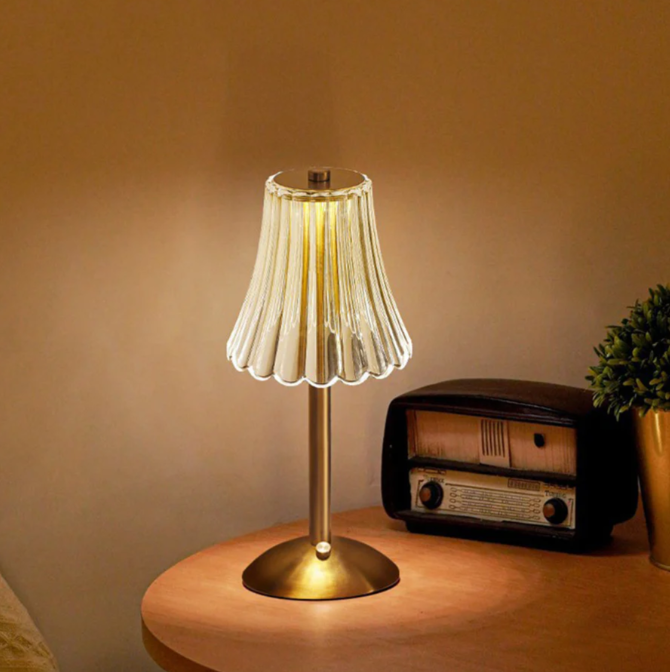 Drahtlose Retro-LED-Tischlampe | USB-aufladbar & elegantes Design