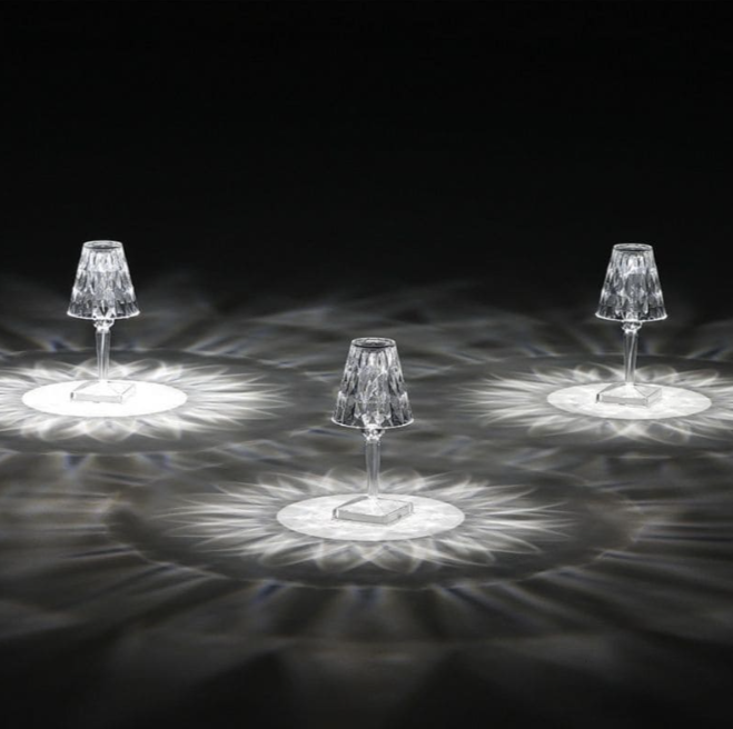 Elegante Kristall-Acryl- Tischlampe