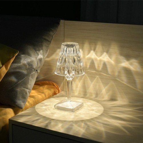 Elegante Kristall-Acryl- Tischlampe