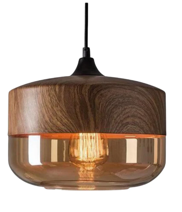 Stylische skandinavische Holzpendelleuchte