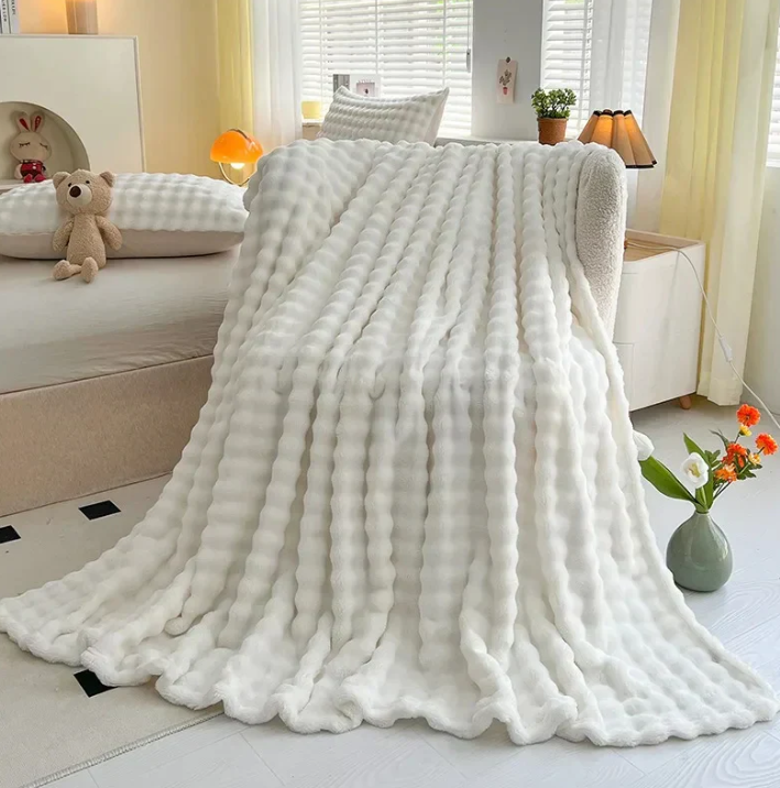 Luxuriöse Fleece-Decke Mit Blasenstruktur