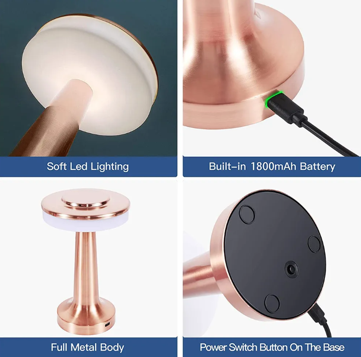 Zeitlose Kabellose LED-Tischleuchte