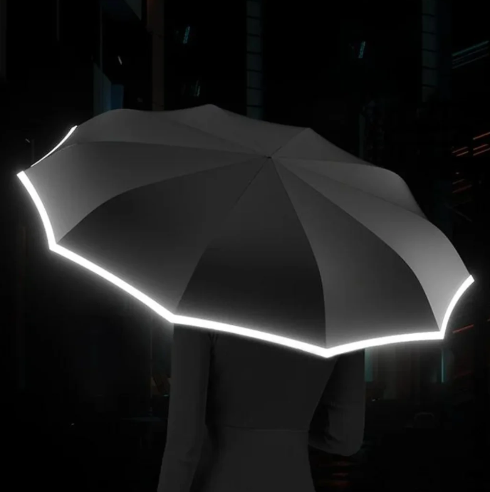 Winddicht Reflektierender Sicherheitsregenschirm
