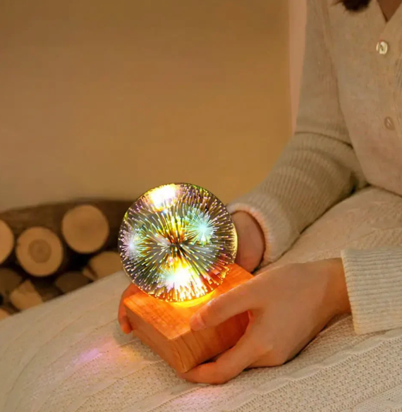 3D-Feuerwerk-Kristallkugel-Lampe