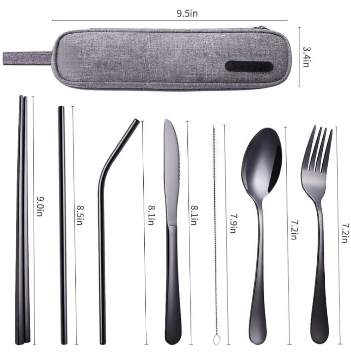 Tragbares Edelstahl Besteckset