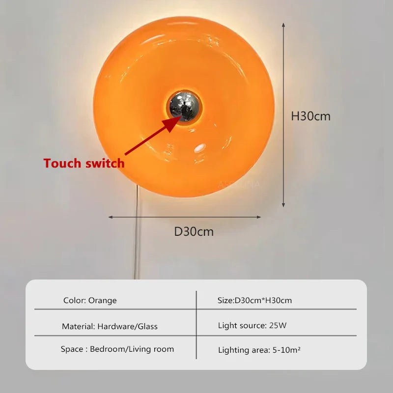RoyaleGlow Moderne Donut Glas Wandlampe – Tricolor Dimmbar LED Wandleuchte für stilvolle Wohnkultur