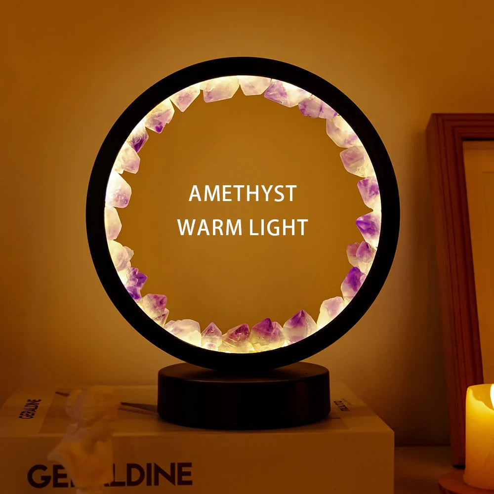LED-Kristall-Amethyst-Lampe – Natürlicher Heilsteinlicht für Meditation, Wohnkultur & positive Energie
