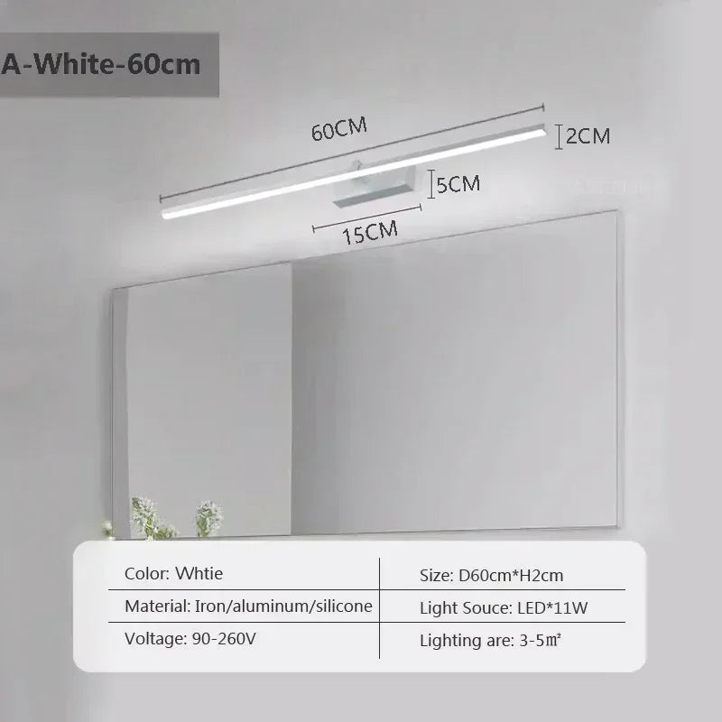 RoyaleGlow Moderne LED Badezimmer Wandleuchte mit einstellbarem Tricolor Licht