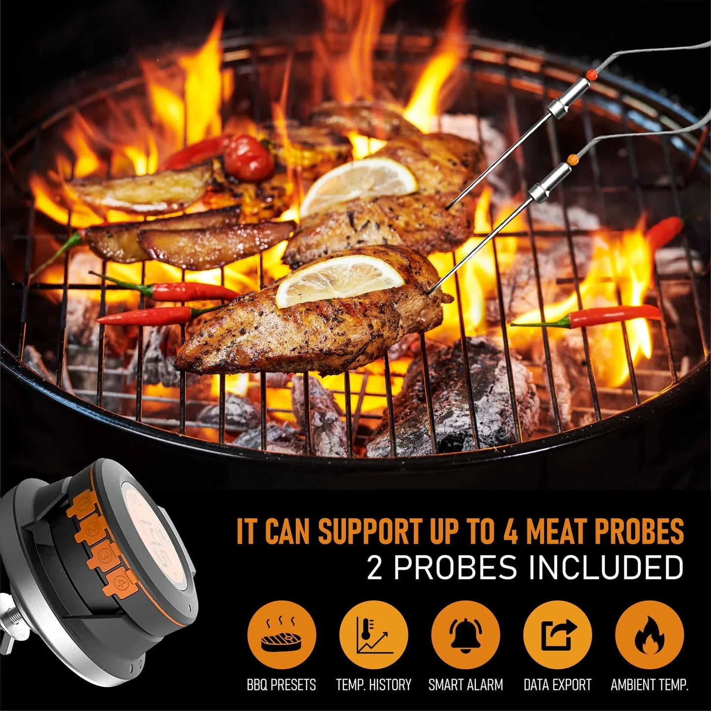 Garduru BBQ-Thermometer – App-gesteuert & Mehrzonenfähig