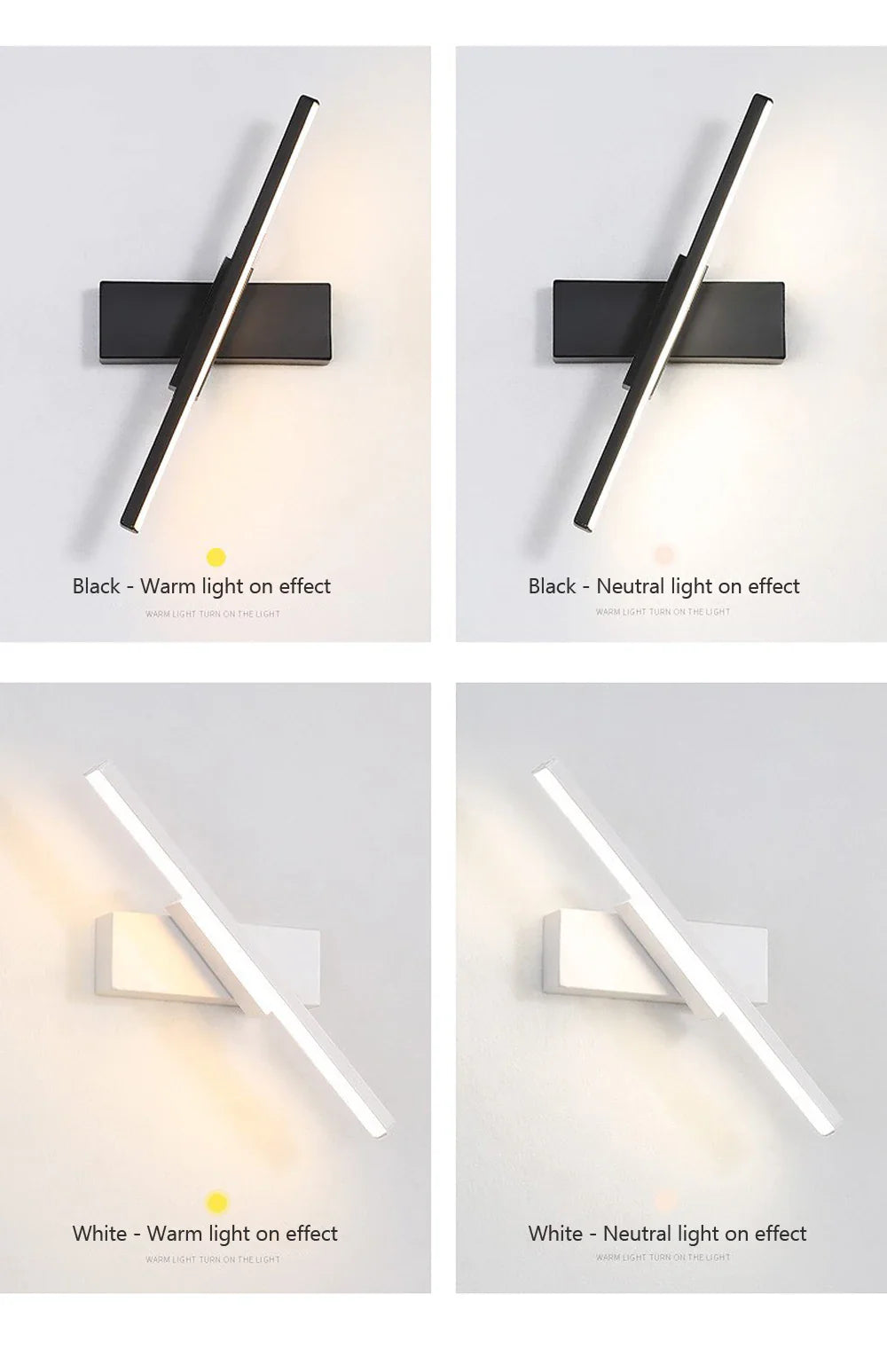 Drehbare LED-Wandleuchte - Moderne Lampe für Schlafzimmer & Wohnzimmer