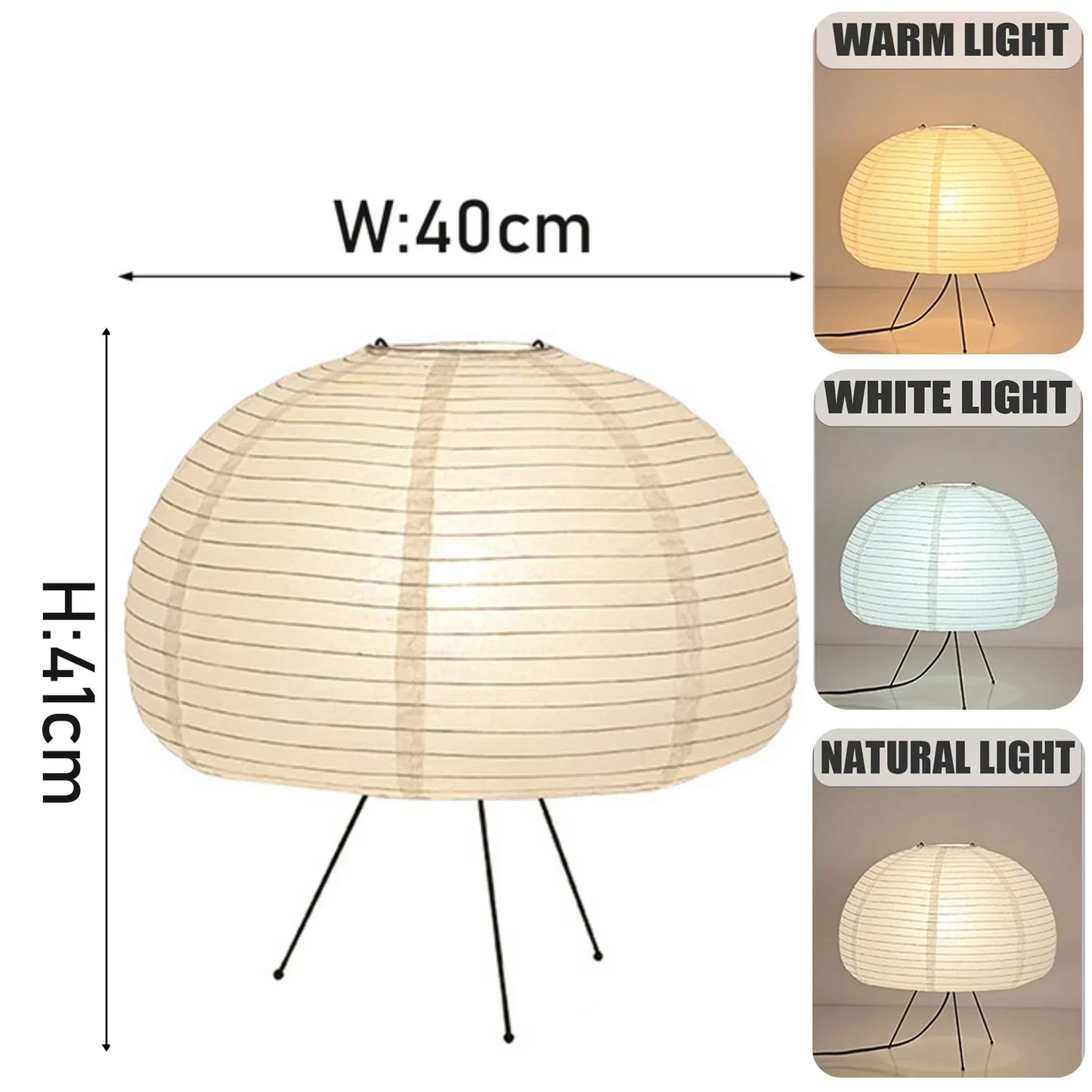 Royaleva Japanische Xuan-Papier-Tischlampe mit dimmbarem LED-Licht