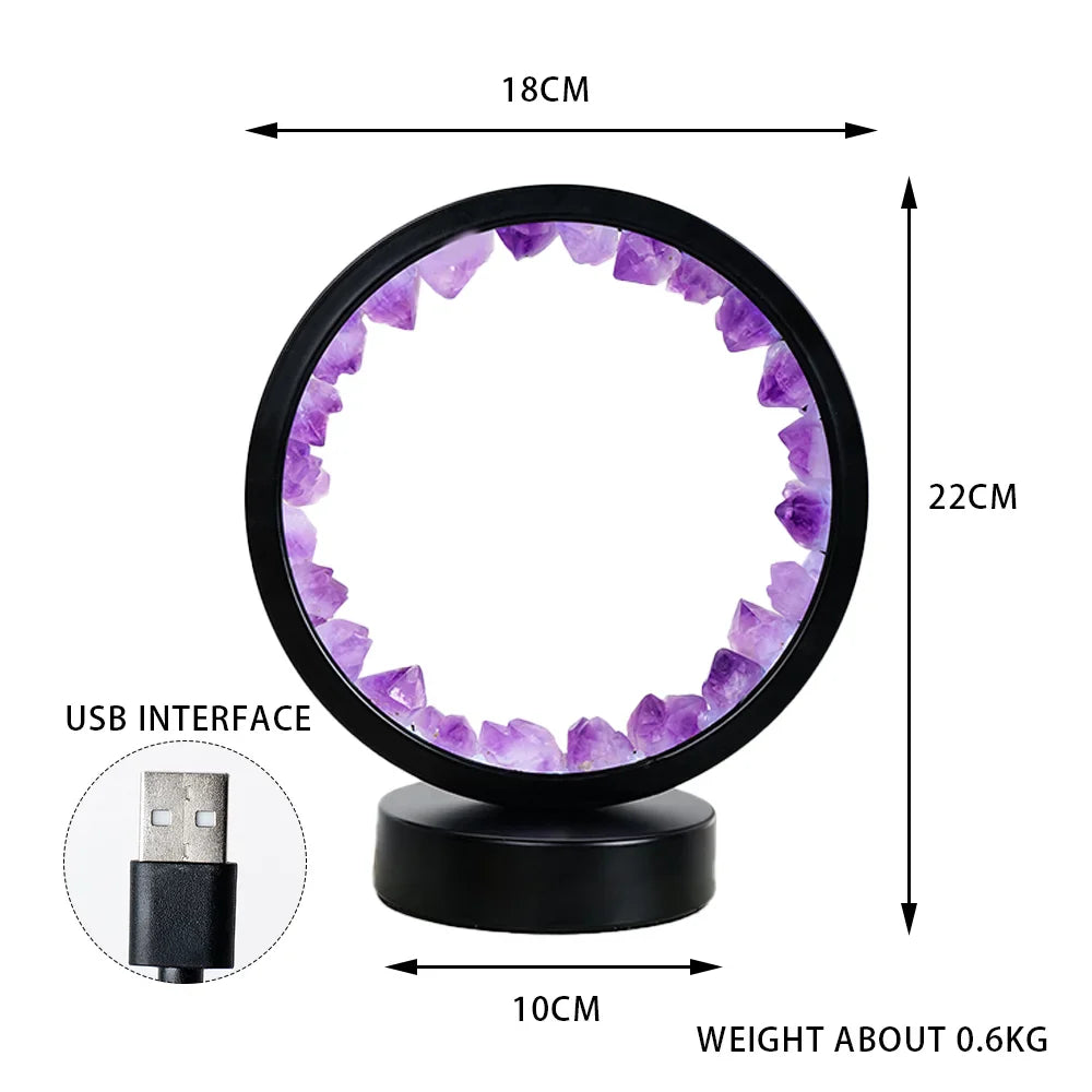 LED-Kristall-Amethyst-Lampe – Natürlicher Heilsteinlicht für Meditation, Wohnkultur & positive Energie