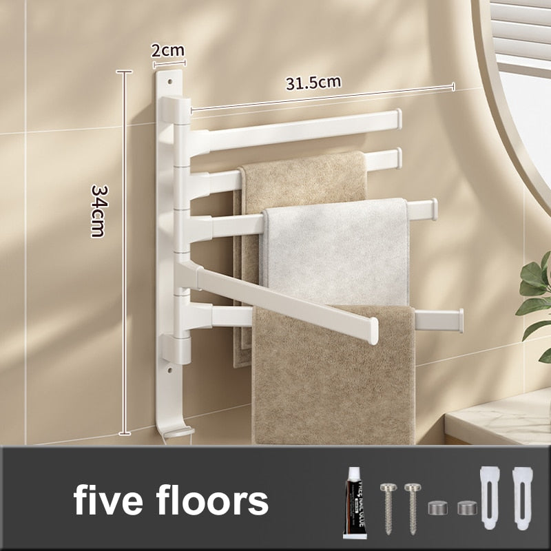 Wandmontierter, drehbarer Handtuchhalter - selbstklebend, bohrfrei