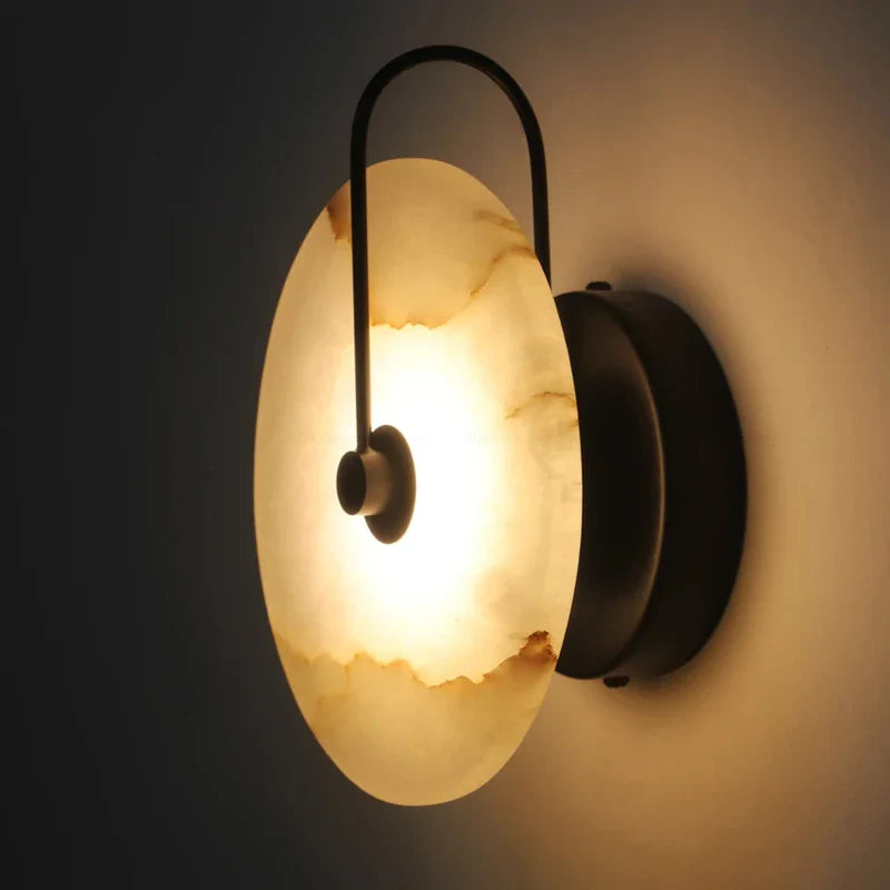Royaleva Nordic Minimalistische Marmor Wandlampe - Moderne Runde LED Beleuchtung
