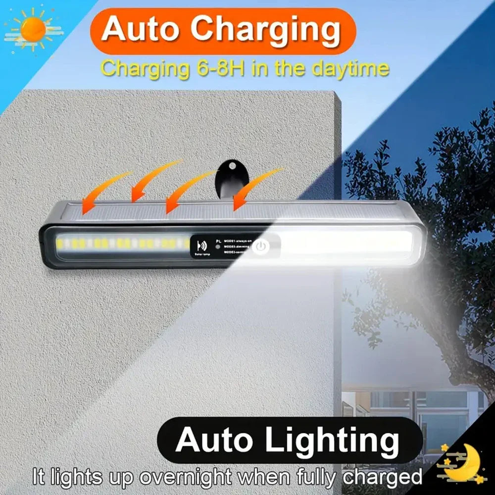 Royelux Solar Warnwandleuchte - Wandmontierte dekorative Außen-LED-Lampe
