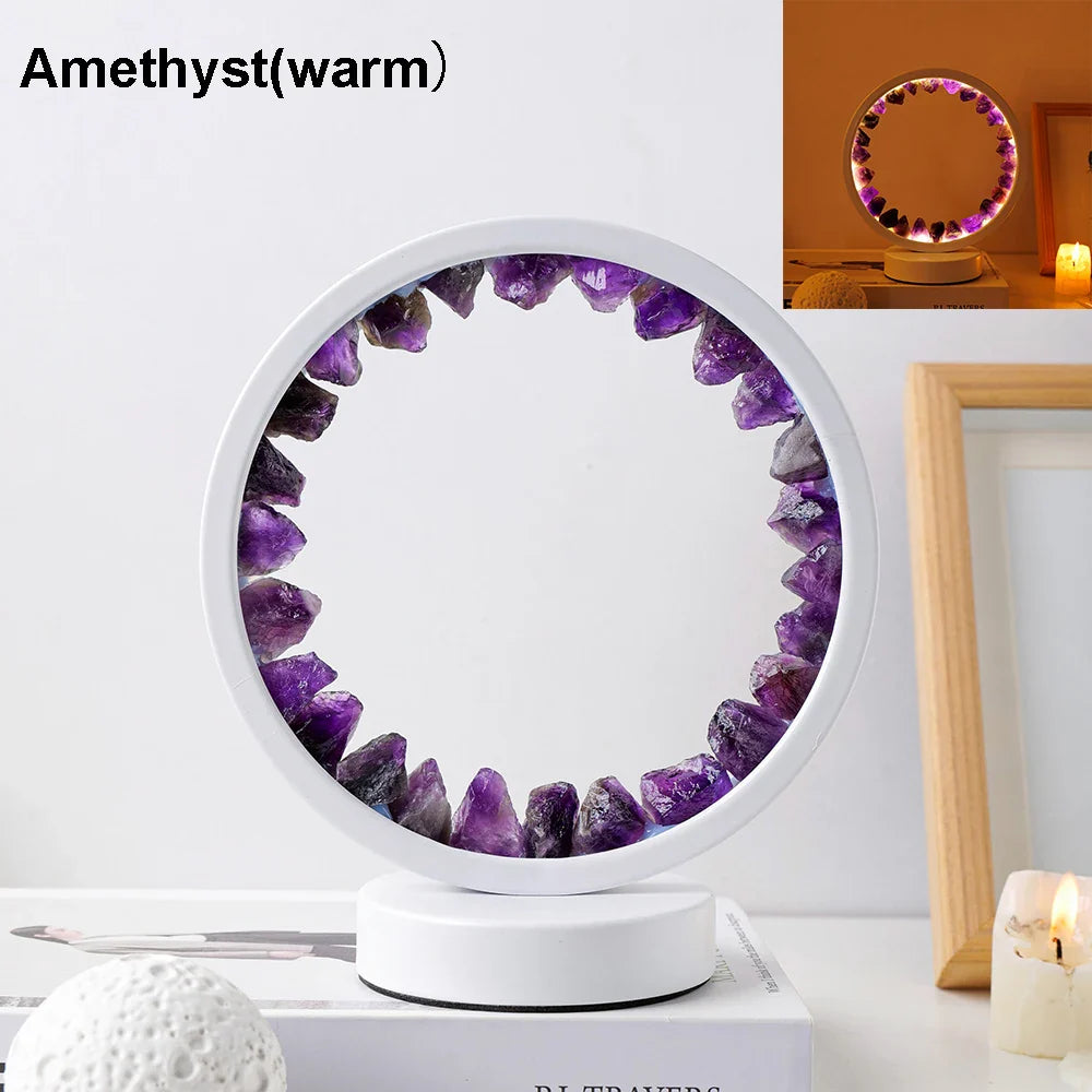 LED-Kristall-Amethyst-Lampe – Natürlicher Heilsteinlicht für Meditation, Wohnkultur & positive Energie