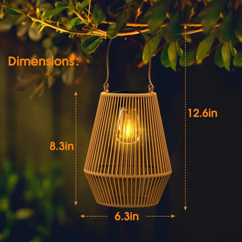 Royelux Handgewebte Solar Gartensolarleuchte - Wasserdichte dekorative Außenlampe