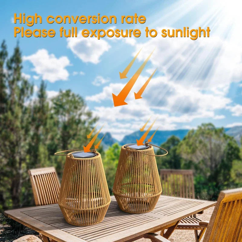 Royelux Handgewebte Solar Gartensolarleuchte - Wasserdichte dekorative Außenlampe