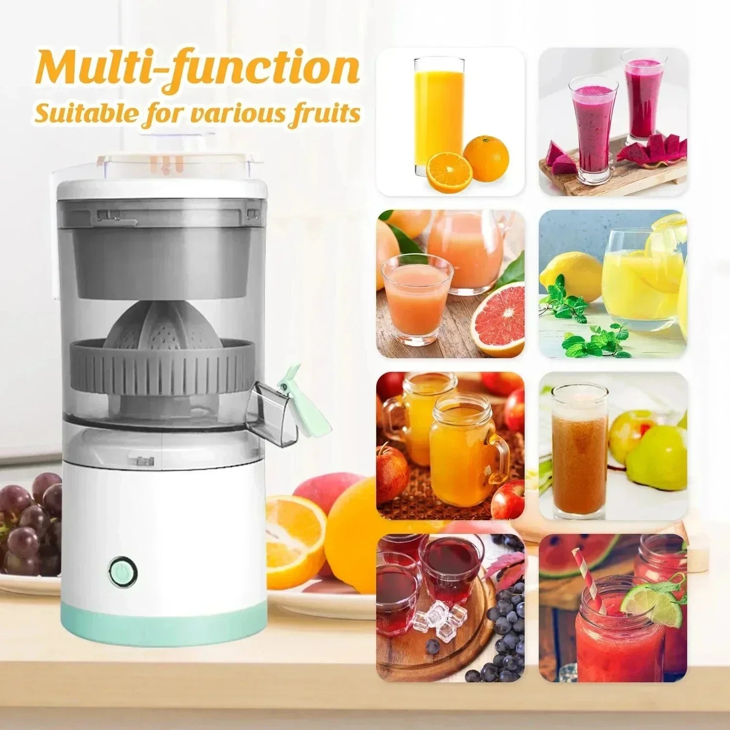 Elektrische Saftbecher USB Zitrus Orange Zitrone Entsafter Tragbarer Küchen Obst Mixer Frischseparator