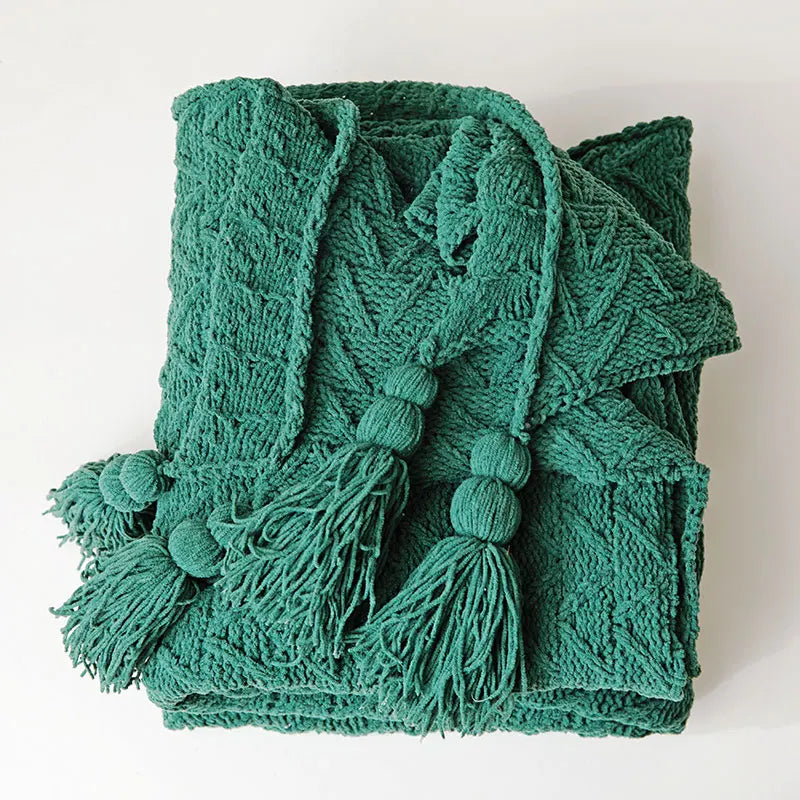 Garduru - Weiche Chenille-Strickdecke für Bett und Sofa