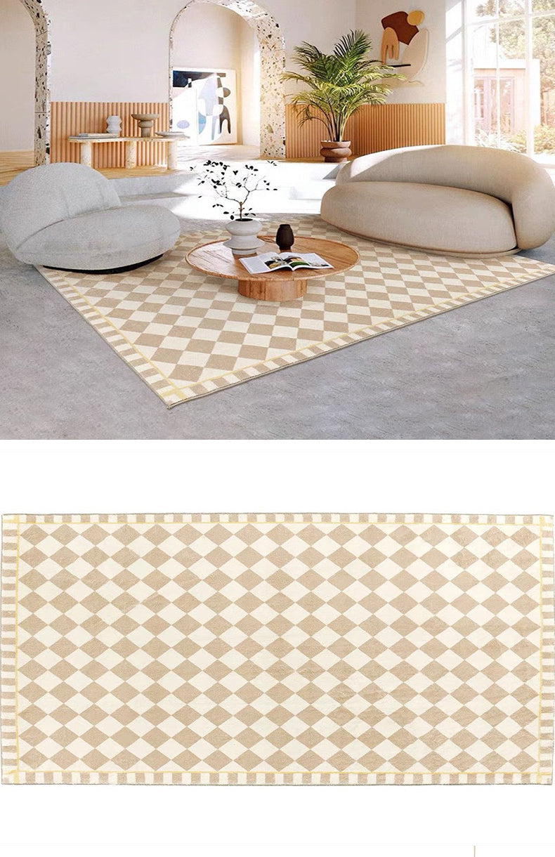 Teppich aus Kaschmir mit Schachbrettmuster