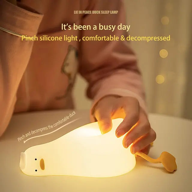 USB Wiederaufladbare LED Ente Nachtlicht – Niedliche Silikonlampe für Kinder & Kinderzimmerdekoration